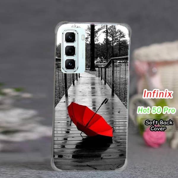 Infinix Hot 50 Pro Back Cover: Rain Design Soft Silicone Case