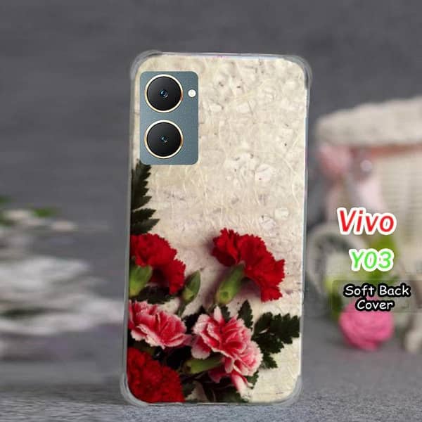Vivo Y03 Back Cover – Floral Design Soft Silicone Case