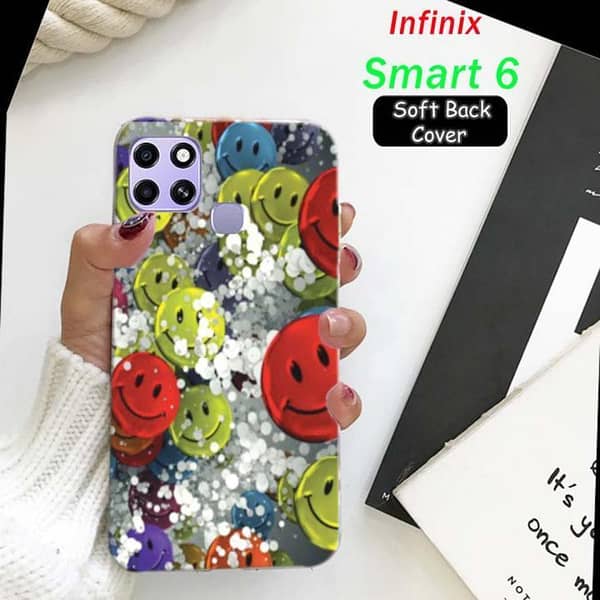 Infinix Smart 6 Back Cover – Smile Design Soft Silicone Case
