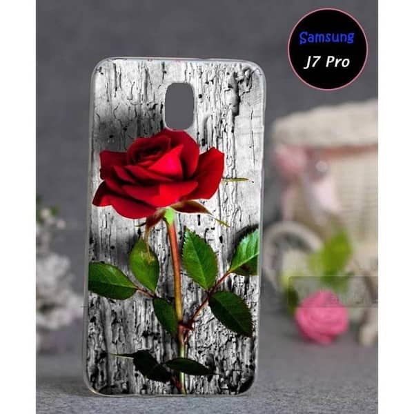 Samsung J7 Pro Back Cover: Rose Design Soft Silicone Case