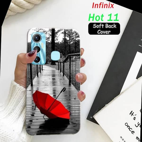 Infinix Hot 11 Back Cover - Rain Design Soft Silicone Case