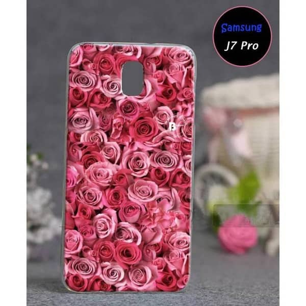 Samsung J7 Pro Floral Design Soft Silicone Back Cover