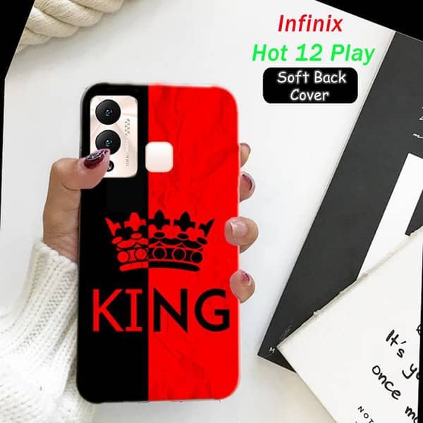 Infinix Hot 12 Play Back Cover - King Design Soft Silicone Case