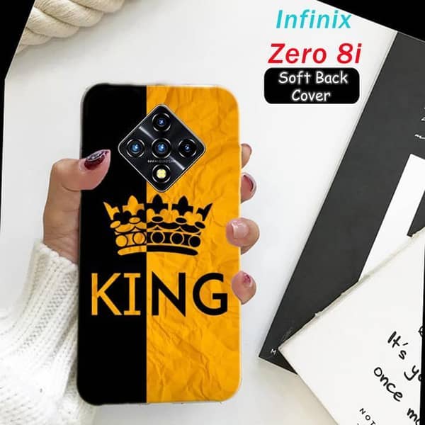 Infinix Zero 8I Back Cover - King Design Soft Silicone Case