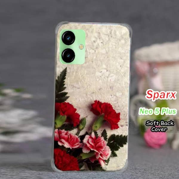 Sparx Neo 5 Plus Back Cover — Floral Soft Silicone Case