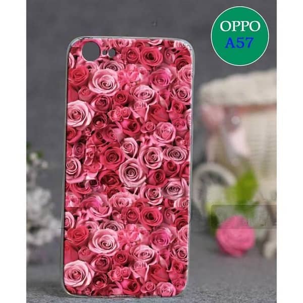 Oppo A57 Floral Design Soft Silicone Back Cover