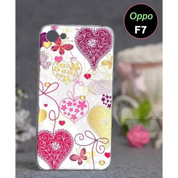 Oppo F7 Back Cover - Soft Silicone Case with Love Design