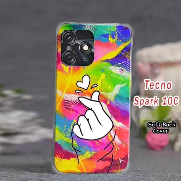 Tecno Spark 10C Back Cover — Soft Silicone Case with Ladies Love Art Floral Design