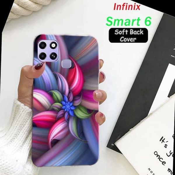 Infinix Smart 6 Floral Design Soft Silicone Back Cover