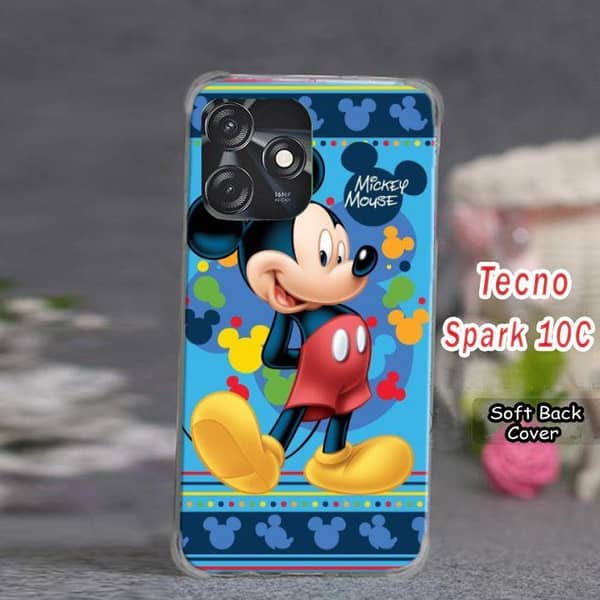 Tecno Spark 10C Back Cover with Miky Mouse Design - Soft Silicone Case
