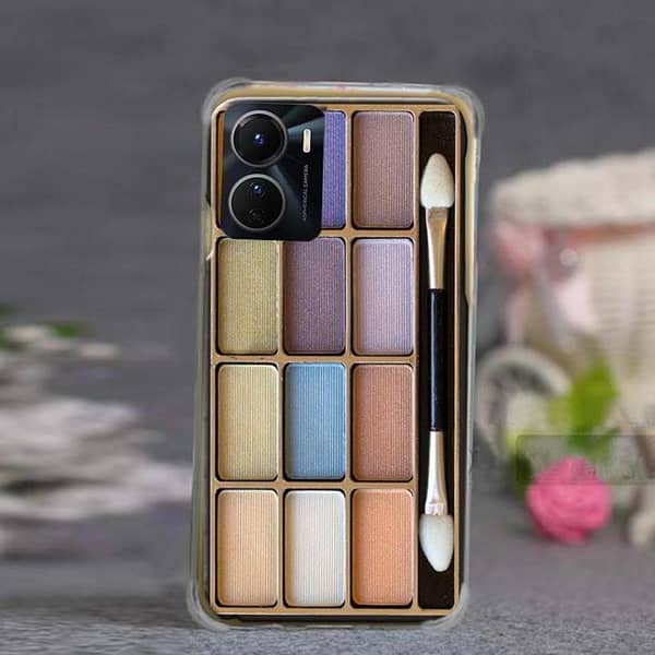 Vivo Y16 Soft Silicone Back Cover with Makeup Print