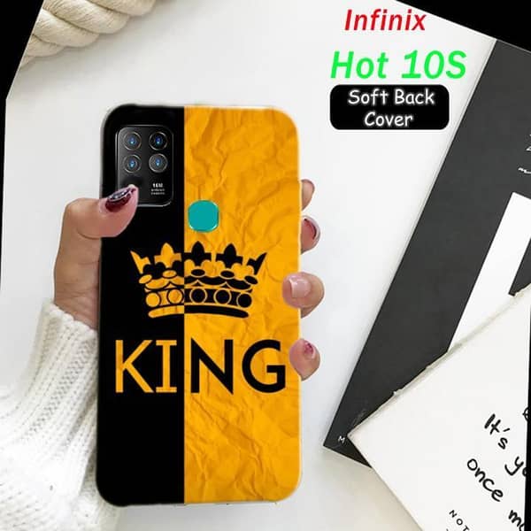 Infinix Hot 10S Back Cover: King Design Soft Silicone Case