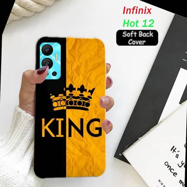 Infinix Hot 12 Back Cover — King Design Soft Silicone Case
