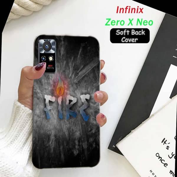 Infinix Zero X Neo Back Cover - Fire Design Soft Silicone Case