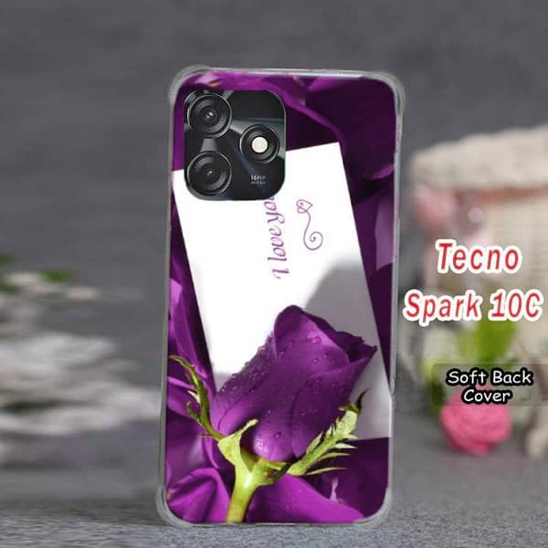 Tecno Spark 10C Back Cover - Love Design Soft Silicone Case