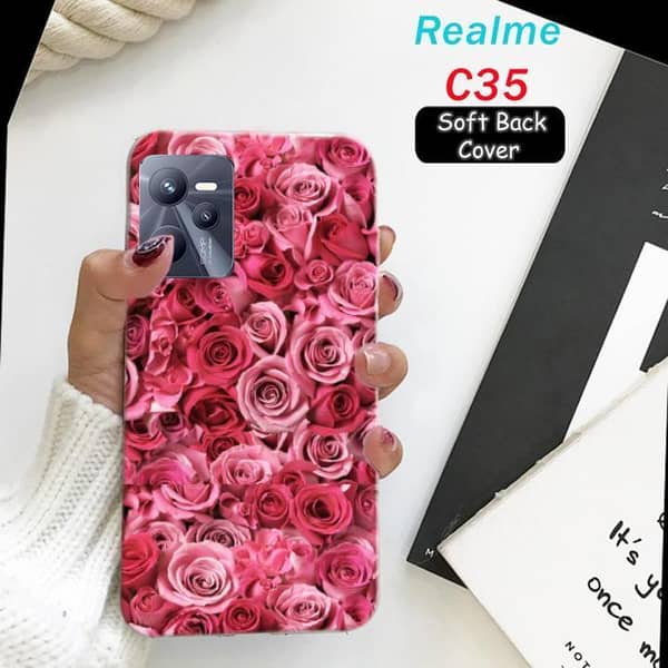 Realme C35 Floral Print Soft Silicone Back Cover