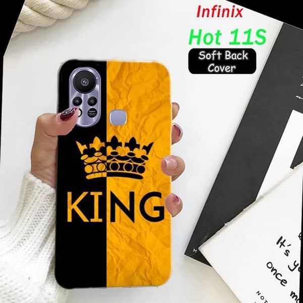 Infinix Hot 11S Back Cover with King Design Soft Silicone Case