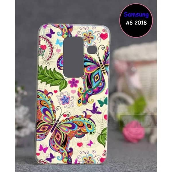 Samsung A6 (2018) Back Cover - Butterfly Design Soft Silicone Case