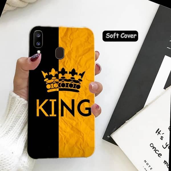 Back Cover for Samsung A20 – King Design Soft Silicone Case