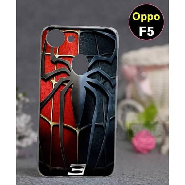 Oppo F5 Back Cover: Spider Design Soft Silicone Case