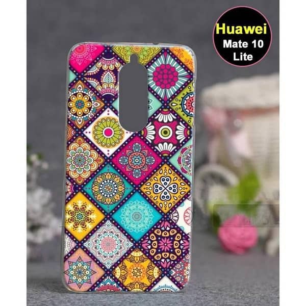 Huawei Mate 10 Lite Back Cover in Soft Silicone with Art Floral Design