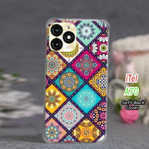 Itel A70 Floral Art Design Soft Silicone Back Cover