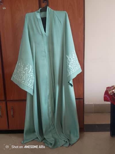 premium mint green front open batwing sleeves