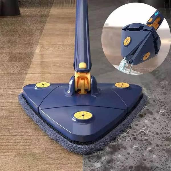 360° Rotatable Triangle Cleaning Mop – Adjustable Floor Cleaning Mop for Home, Kitchen, Bathroom & Windows