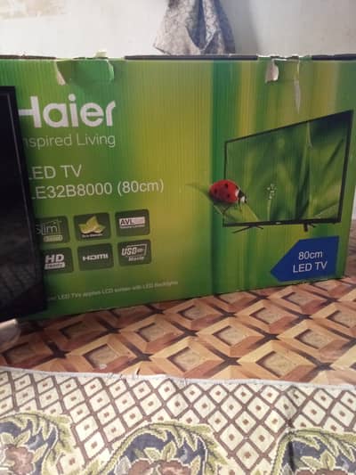 haier tv slightly used ha bilkul ok ha scratch less