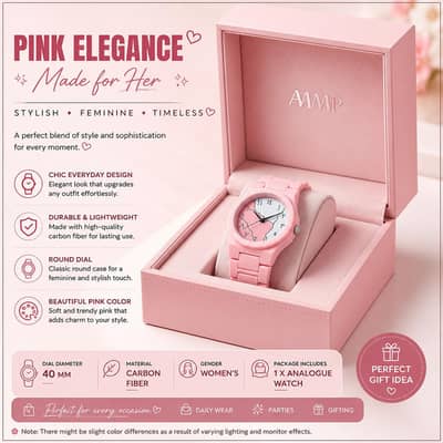 ⌚ **Elegant Women’s Pink Analogue Watch – Chic & Stylish Design** 