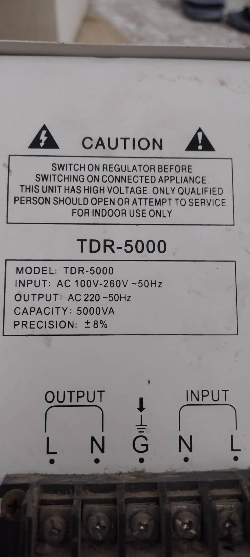 TDR-5000 5KVA STABILIZER AUTOMATIC 4