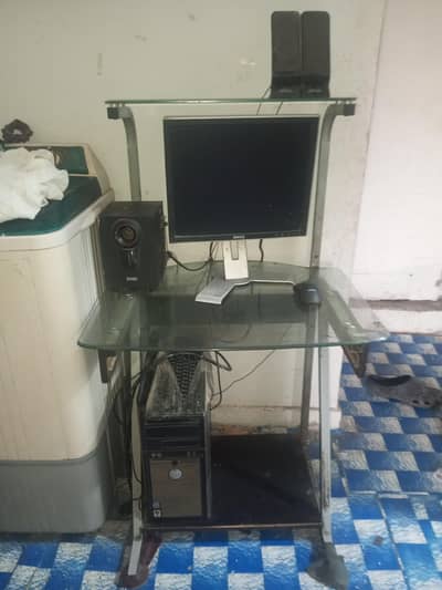 computer set monitor and cpu mouse speaker
