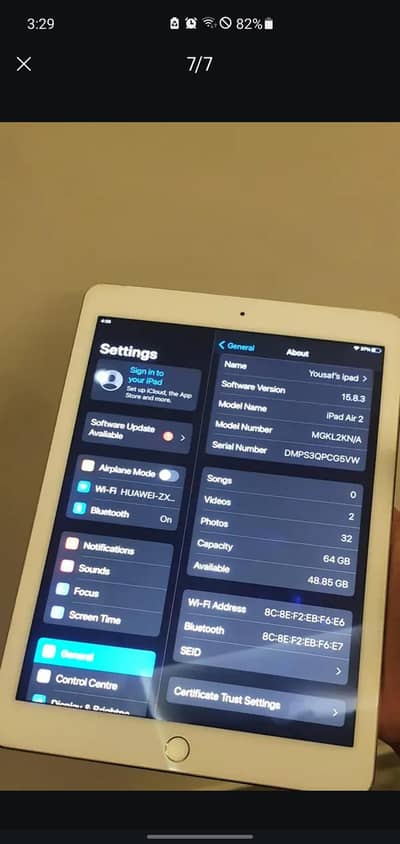 ipad air2 in best condition 64gb