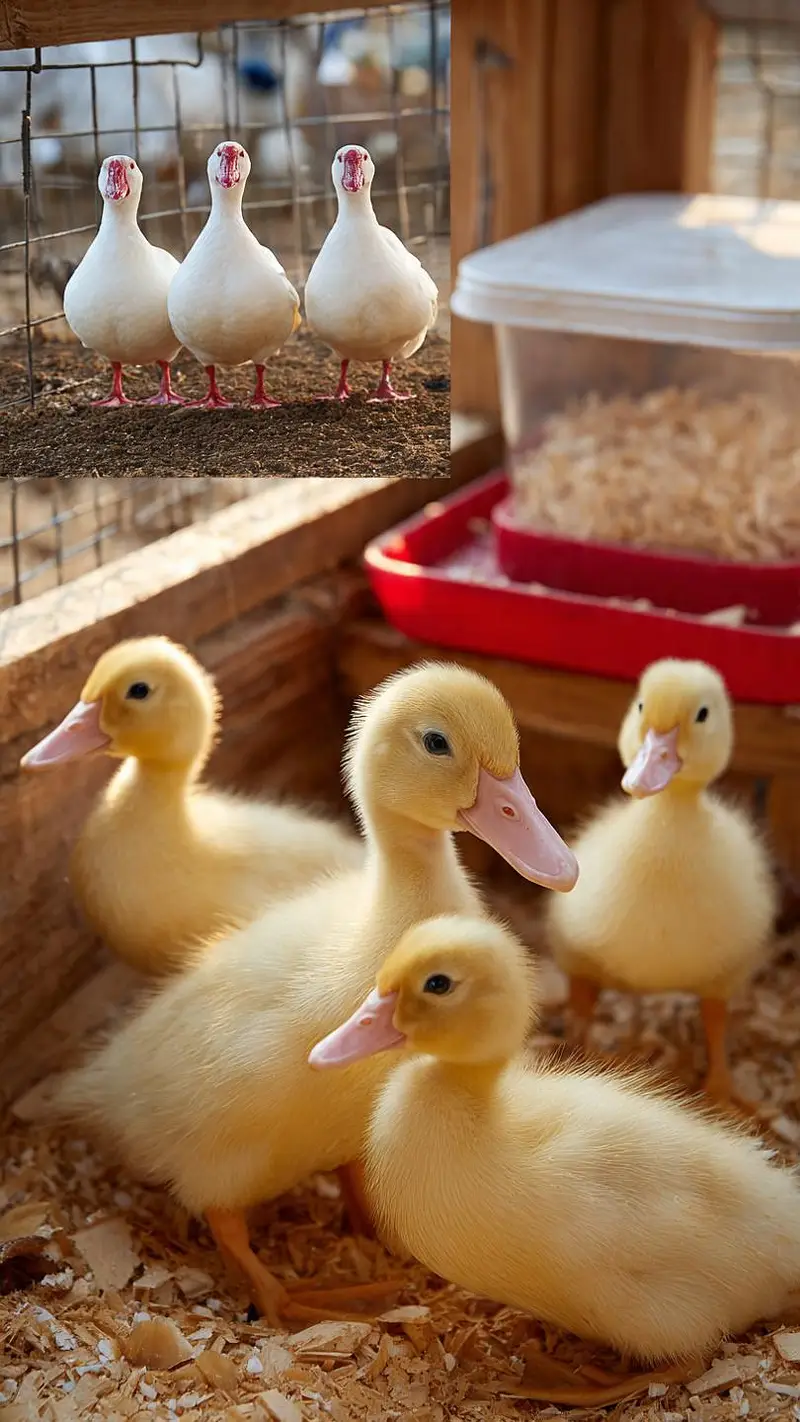 white Muscovy ducks chicks