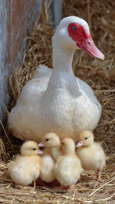 white Muscovy ducks breader