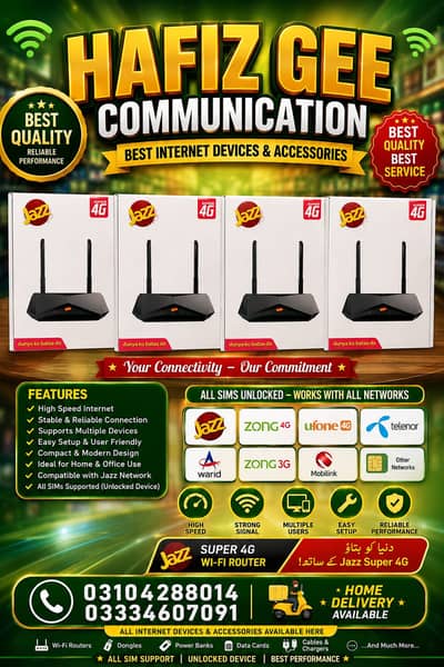 JAZZ / Zong 4G Ultra Router Best for SOLAR Networking and DVR Cameras