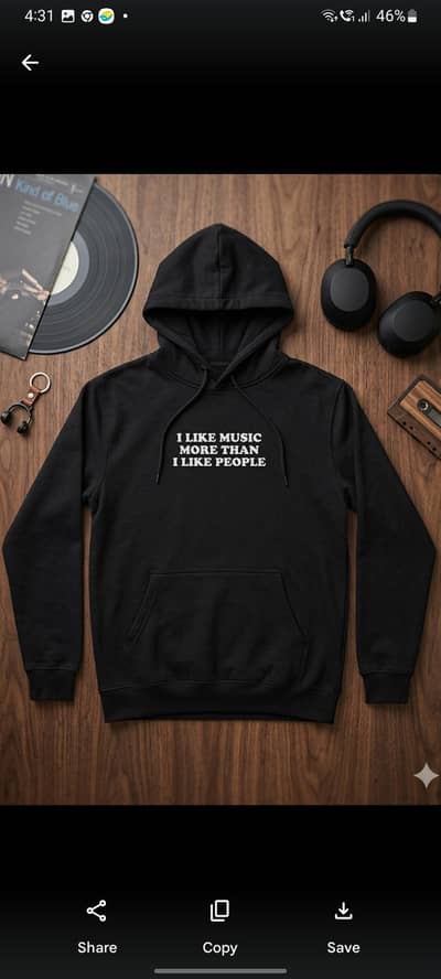 Black Music-Themed Hoodie – “I Like Music More Than I Like People”