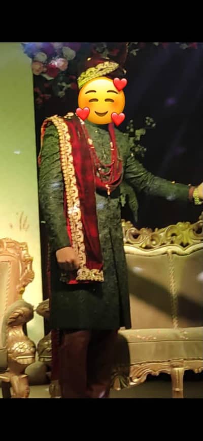 embriodered jutt black sherwani with khoosa