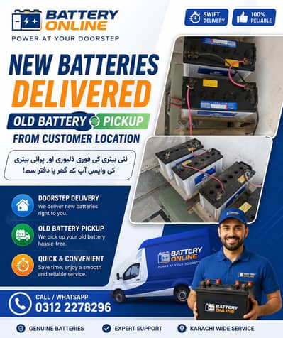 Battery With Free Home Delivery and installation in Karachi