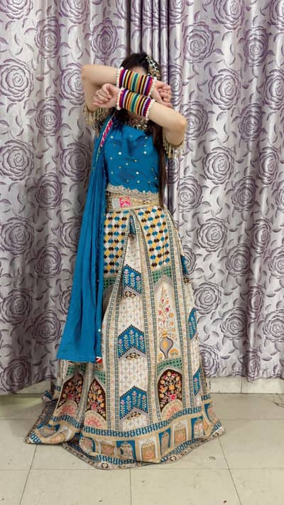 Wedding lehnga indian import raw silk