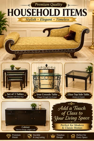 Household Furniture Sale – Dewan , Console, Tables & Storage Cabinet