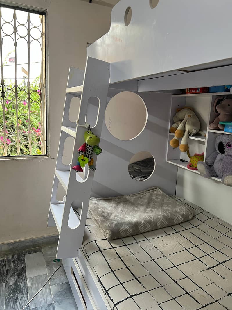 Bunk bed with storage rack 1