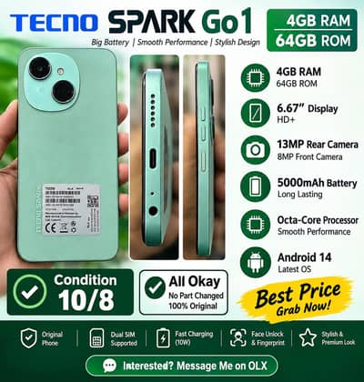 TECNO Spark Go 1 4GB RAM 64GB ROM |Excellent 10/8 Condition