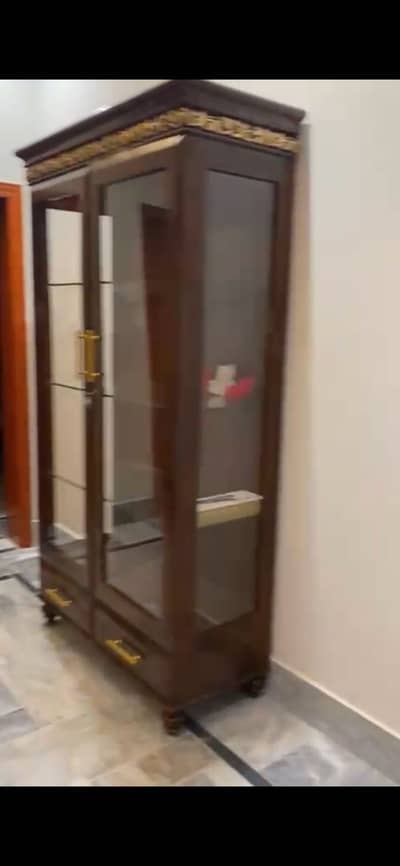 Beautiful Wooden Crockery Cabinet with Glass Doors
