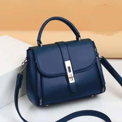 Imported Nevy Blue Leather Bag for Woman-2 in 1 Hqndling+saling/Office