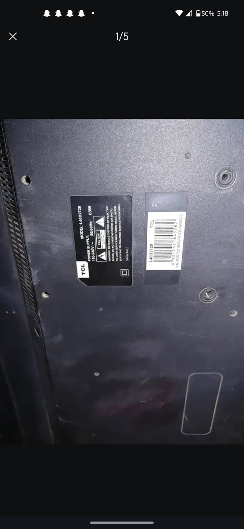 TCL tv panel damage 2