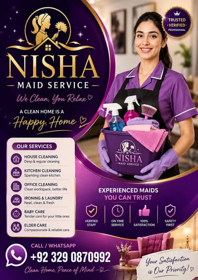 House Maids , Babysitter , Patient Care , Nurse , Driver, Maids, Cook
