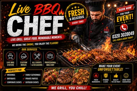  Live BBQ Chef & Catering Services – Book Now!