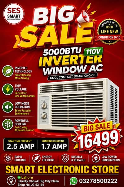5000 Btu Inverter Window Ac big sale offer