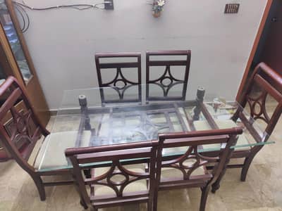 Elegant Wooden Dining Table Set with 6 Chairs